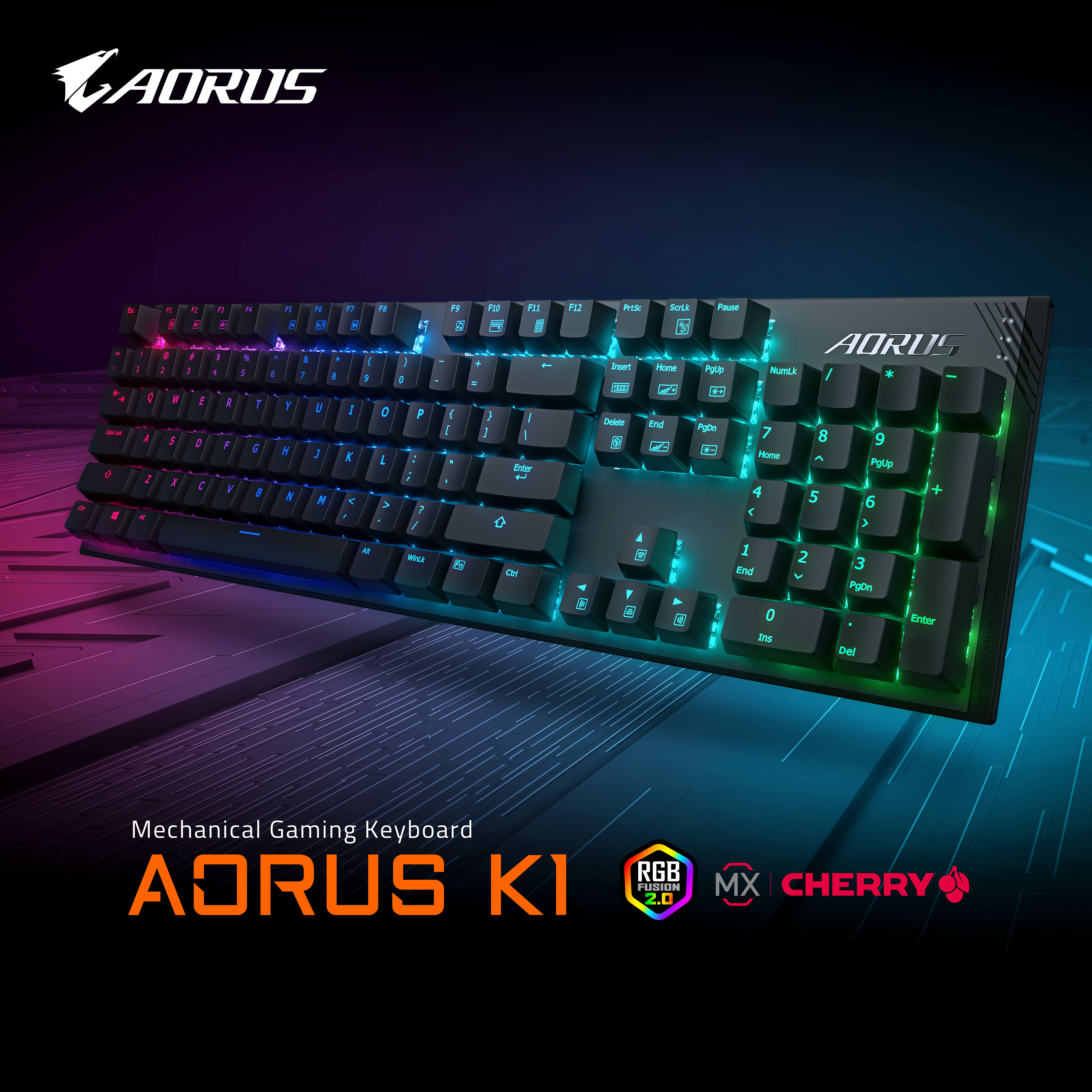 技嘉推出戰鬥版AORUS K1機械式電競鍵盤