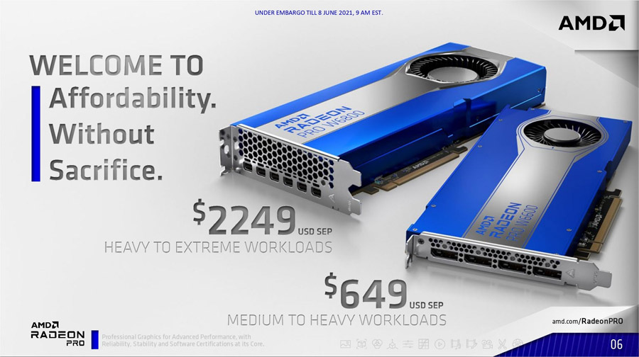 AMD 發布 Radeon PRO W6800 / W6600